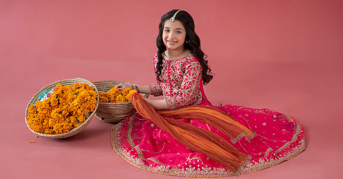 3 Piece Embroidered Poly Organza Suit | MKS-EA25-42/A