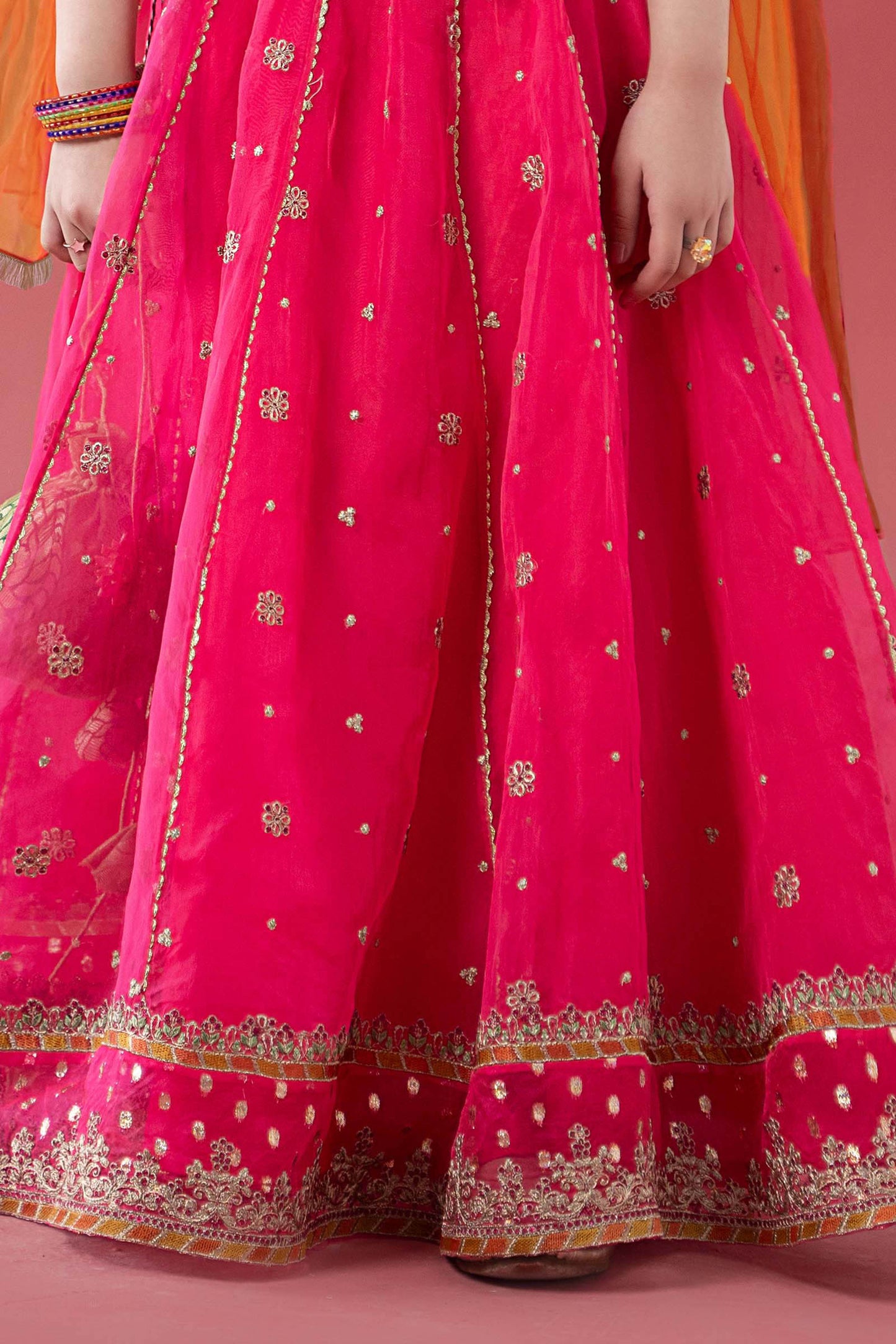 3 Piece Embroidered Poly Organza Suit