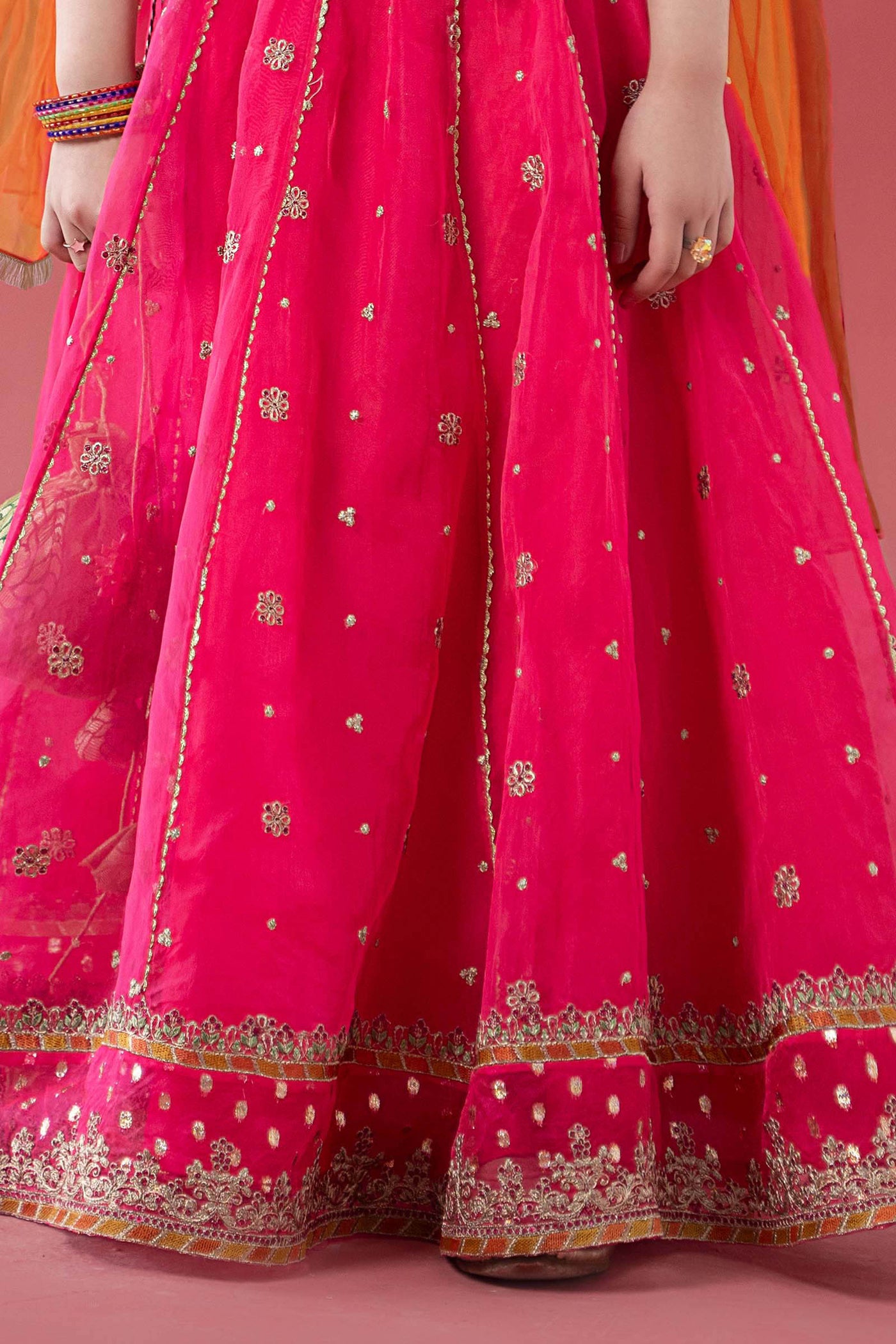 3 Piece Embroidered Poly Organza Suit | MKS-EA25-42/A