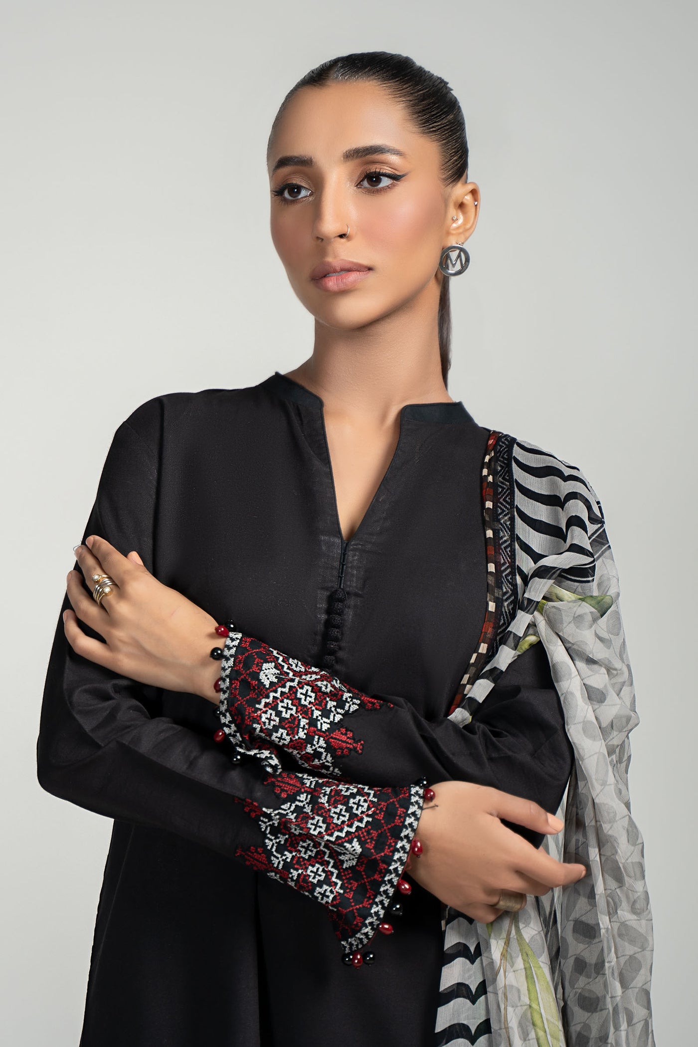 3 Piece Dyed Lawn Suit