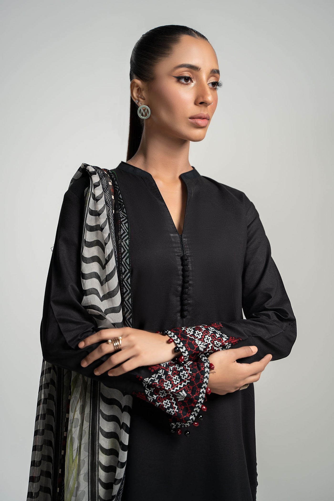 3 Piece Dyed Lawn Suit