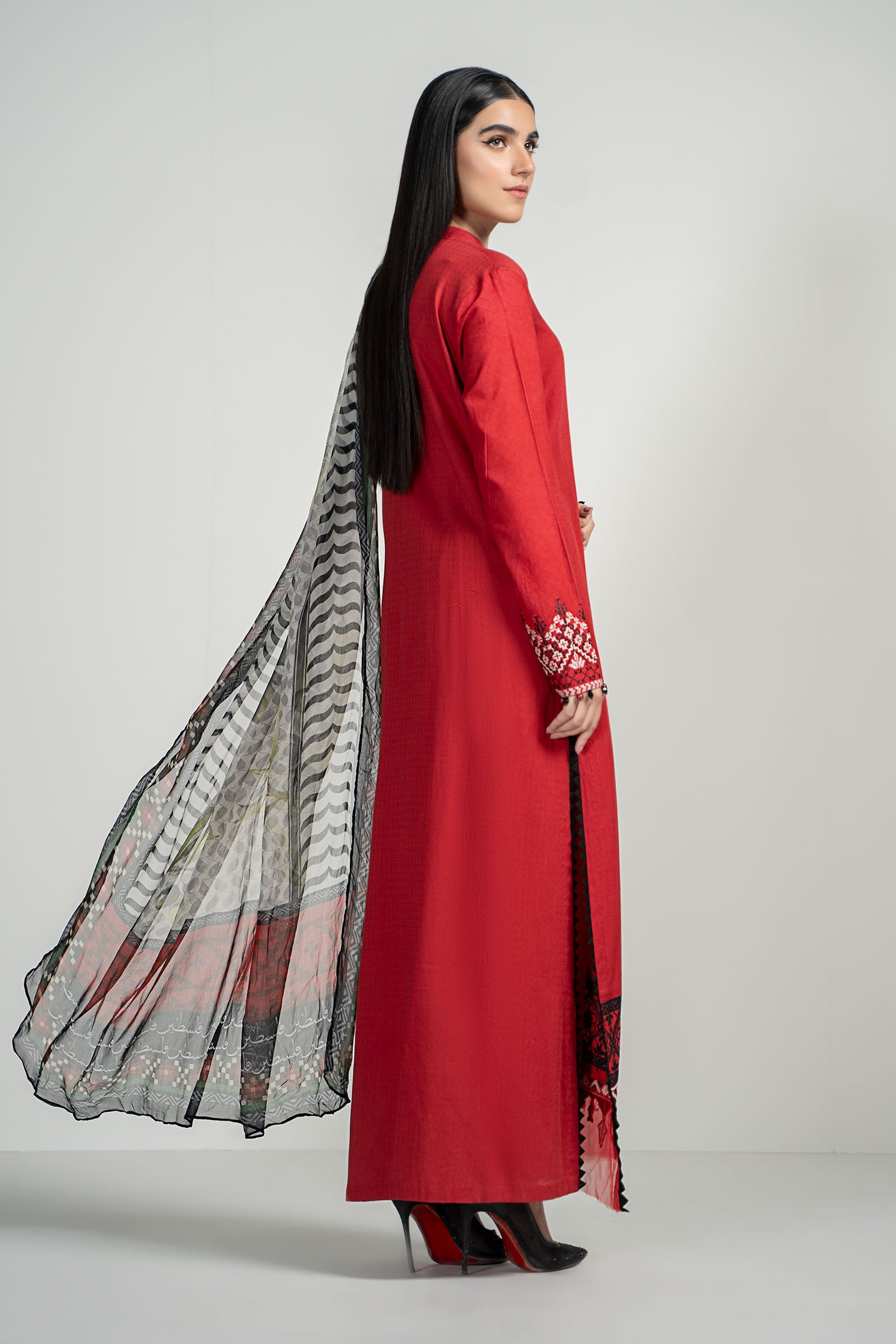 3 Piece Dyed Lawn Suit