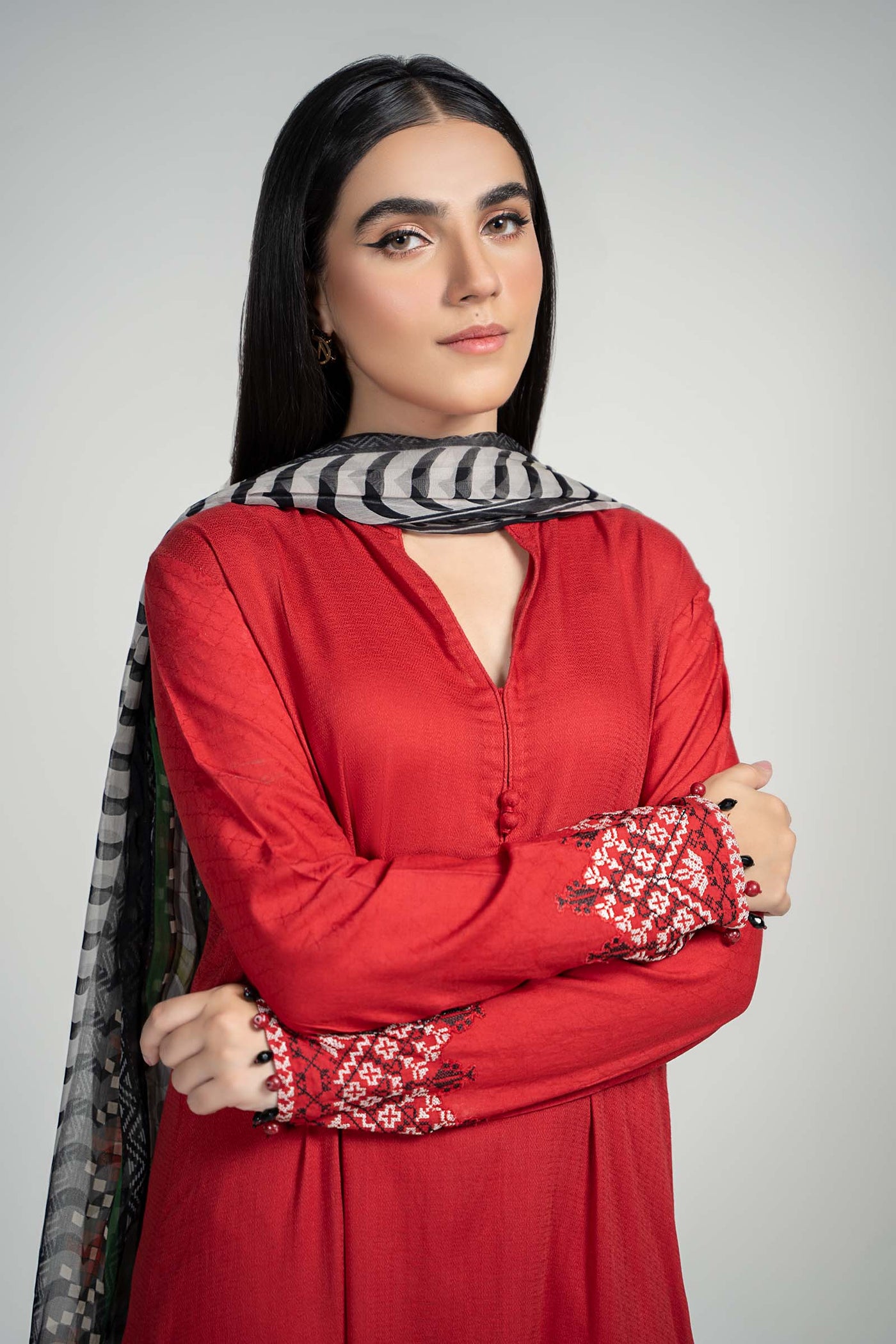 3 Piece Dyed Lawn Suit