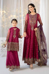 3 Piece Embroidered Raw Silk Suit