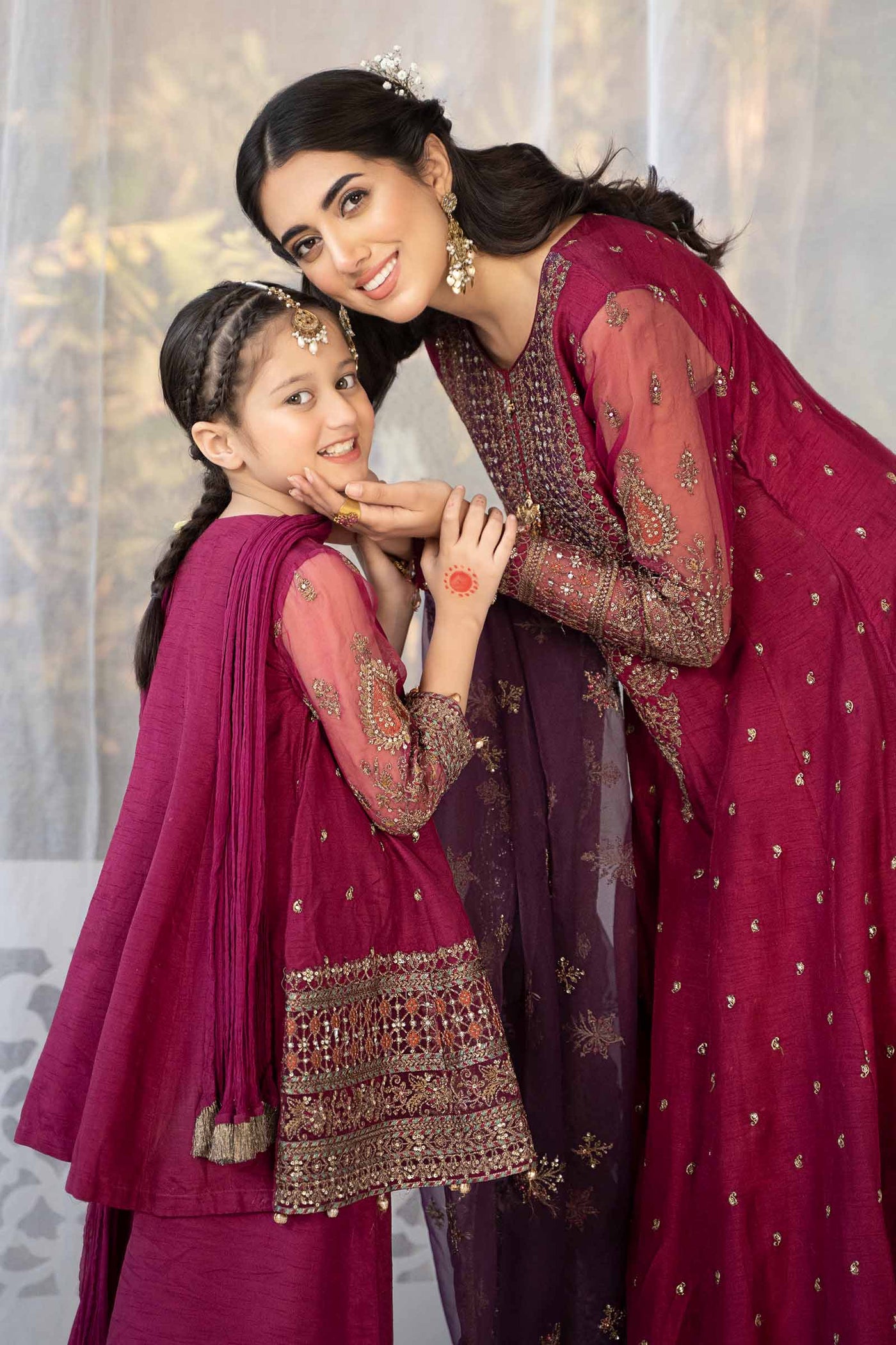 3 Piece Embroidered Raw Silk Suit