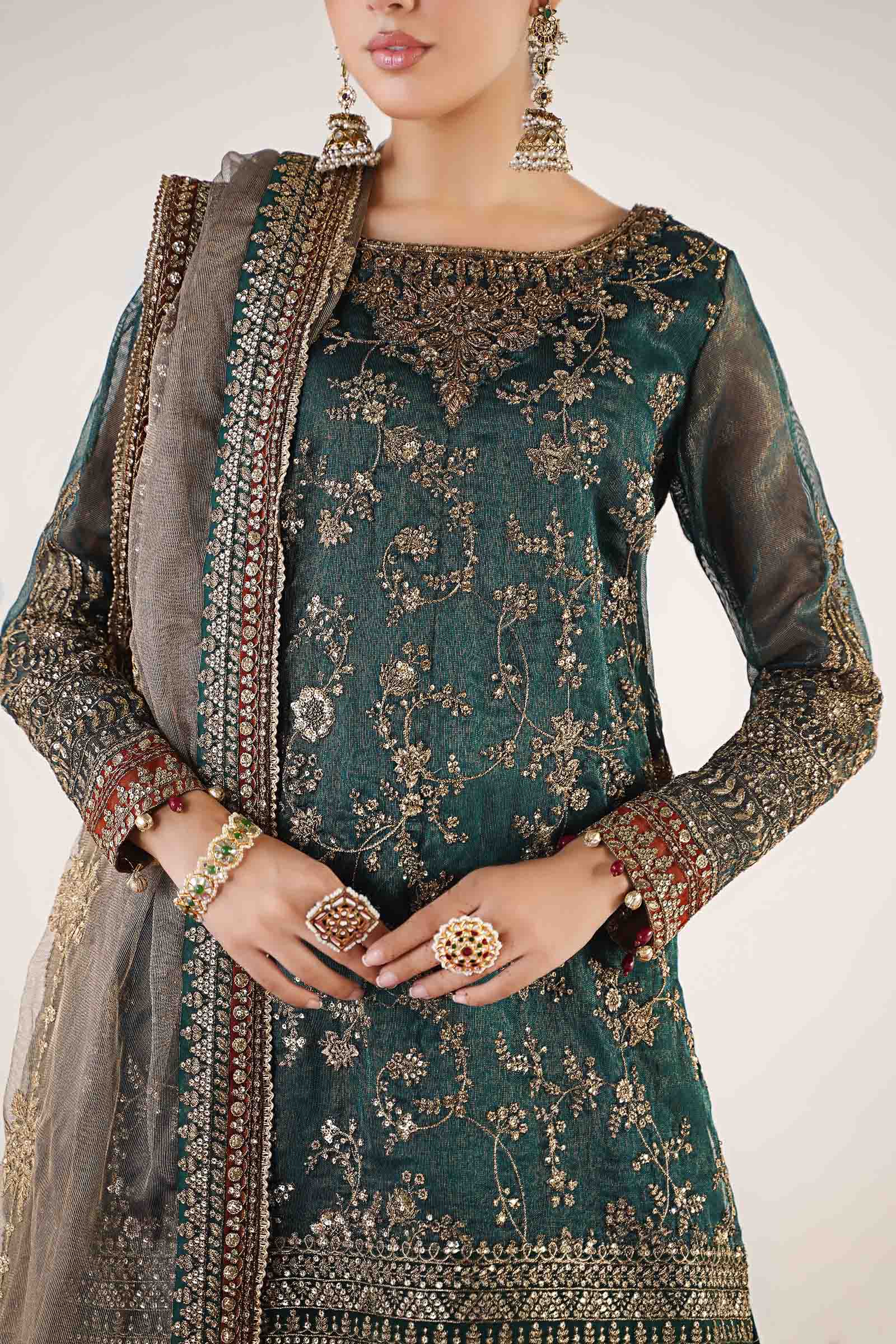 3 Piece Embroidered Organza Suit