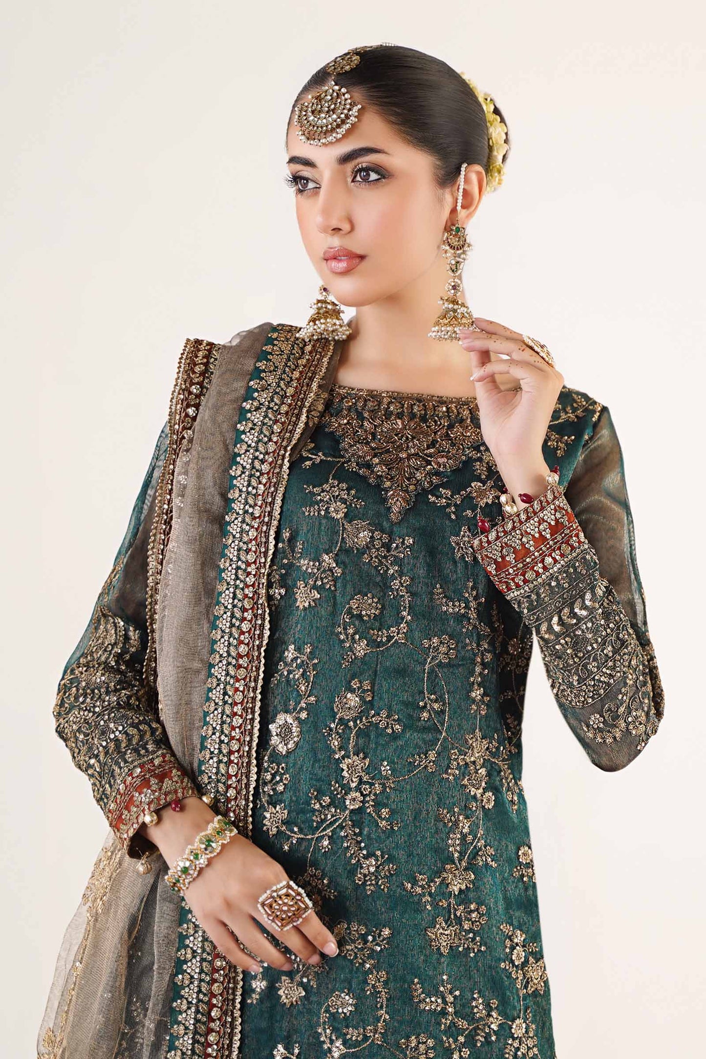 3 Piece Embroidered Organza Suit