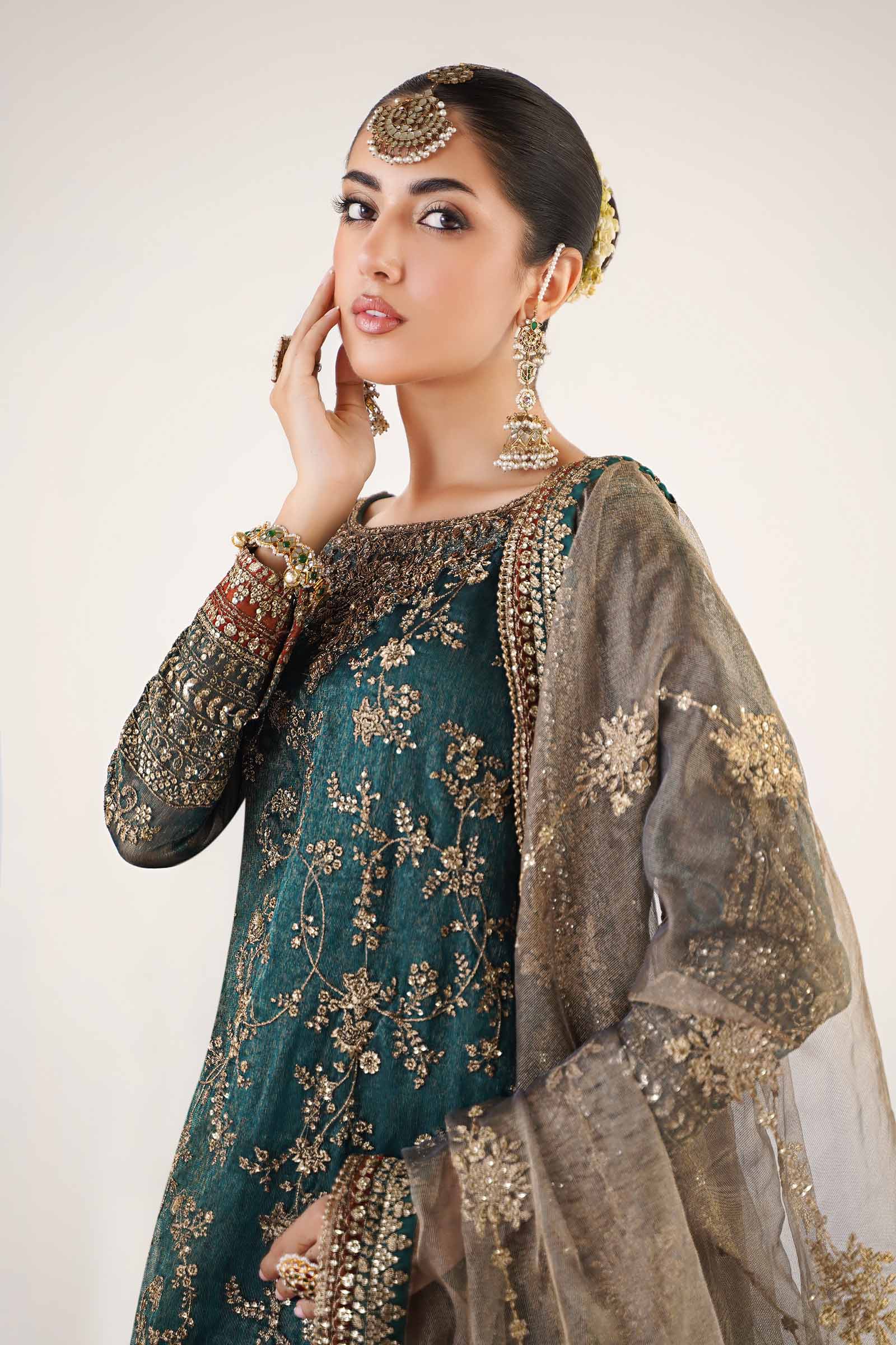 3 Piece Embroidered Organza Suit