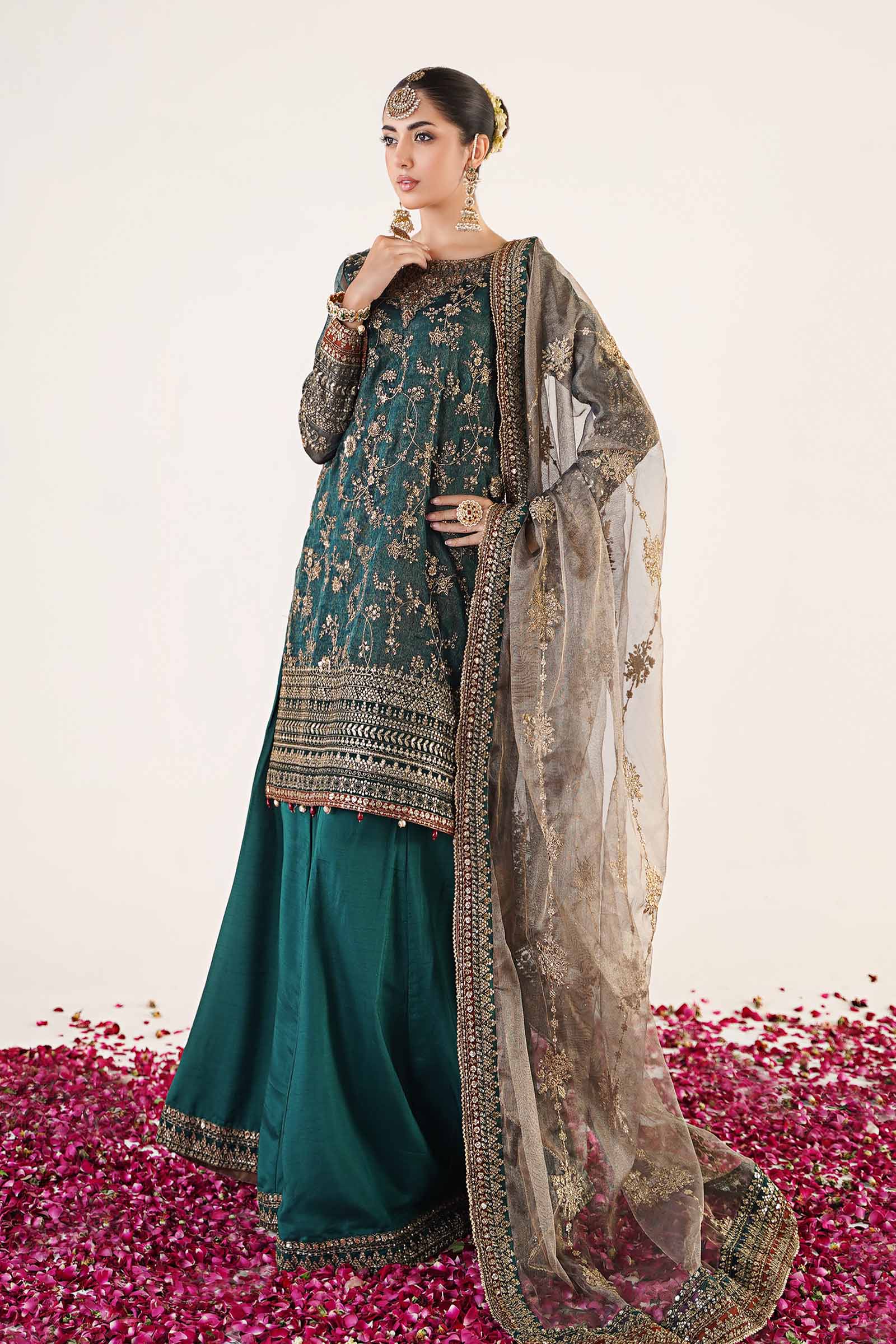3 Piece Embroidered Organza Suit