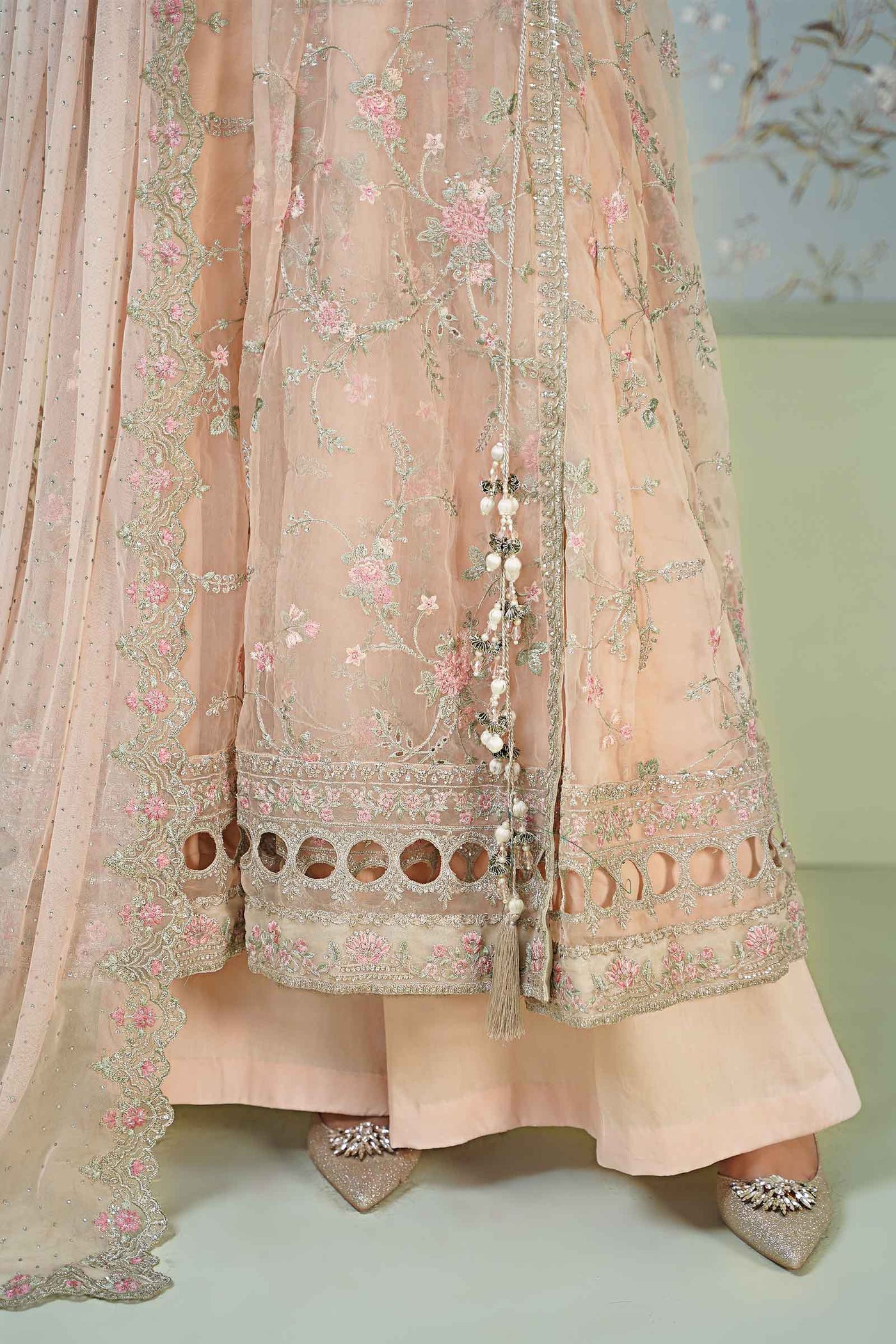 3 Piece Embroidered Organza Suit