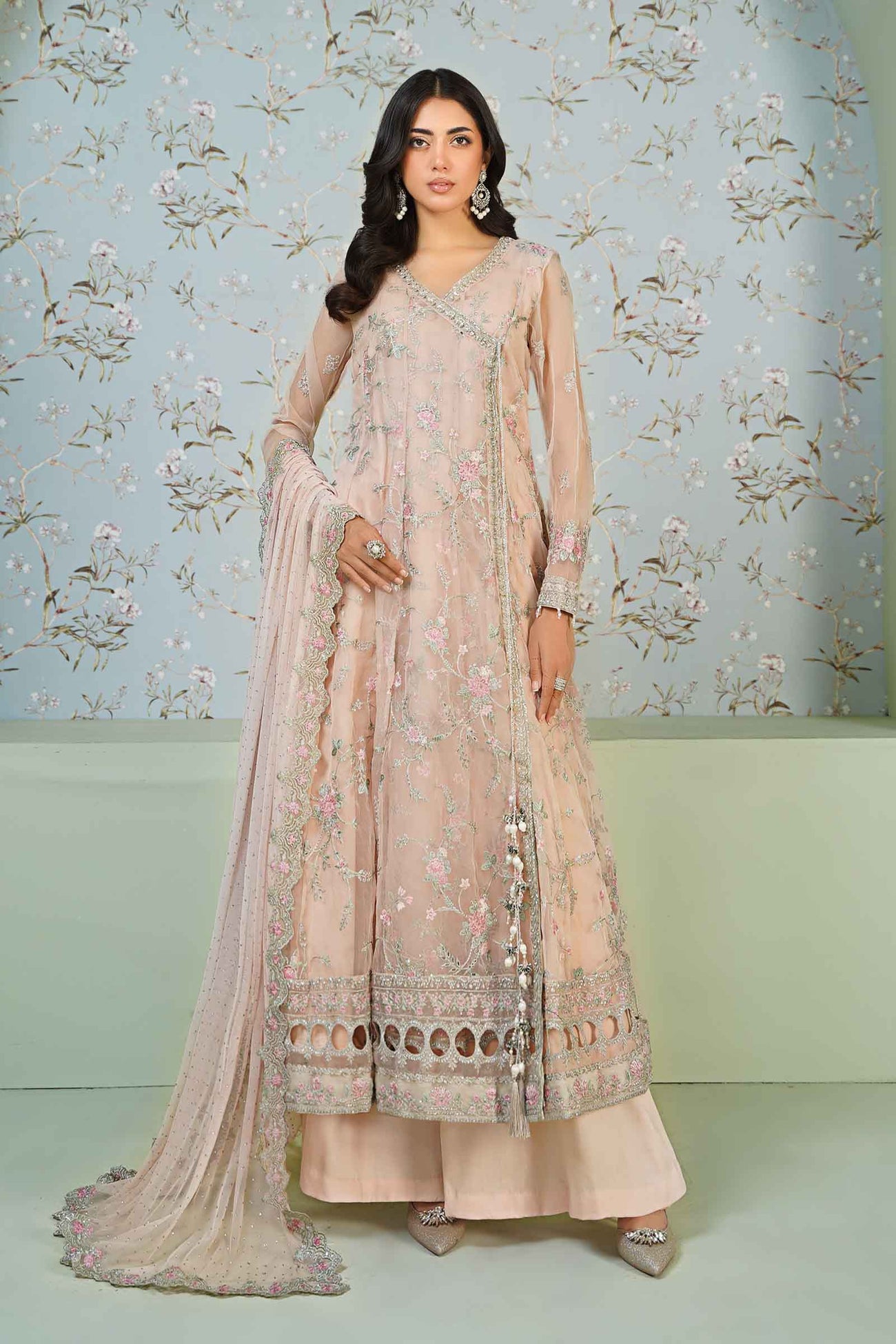 3 Piece Embroidered Organza Suit