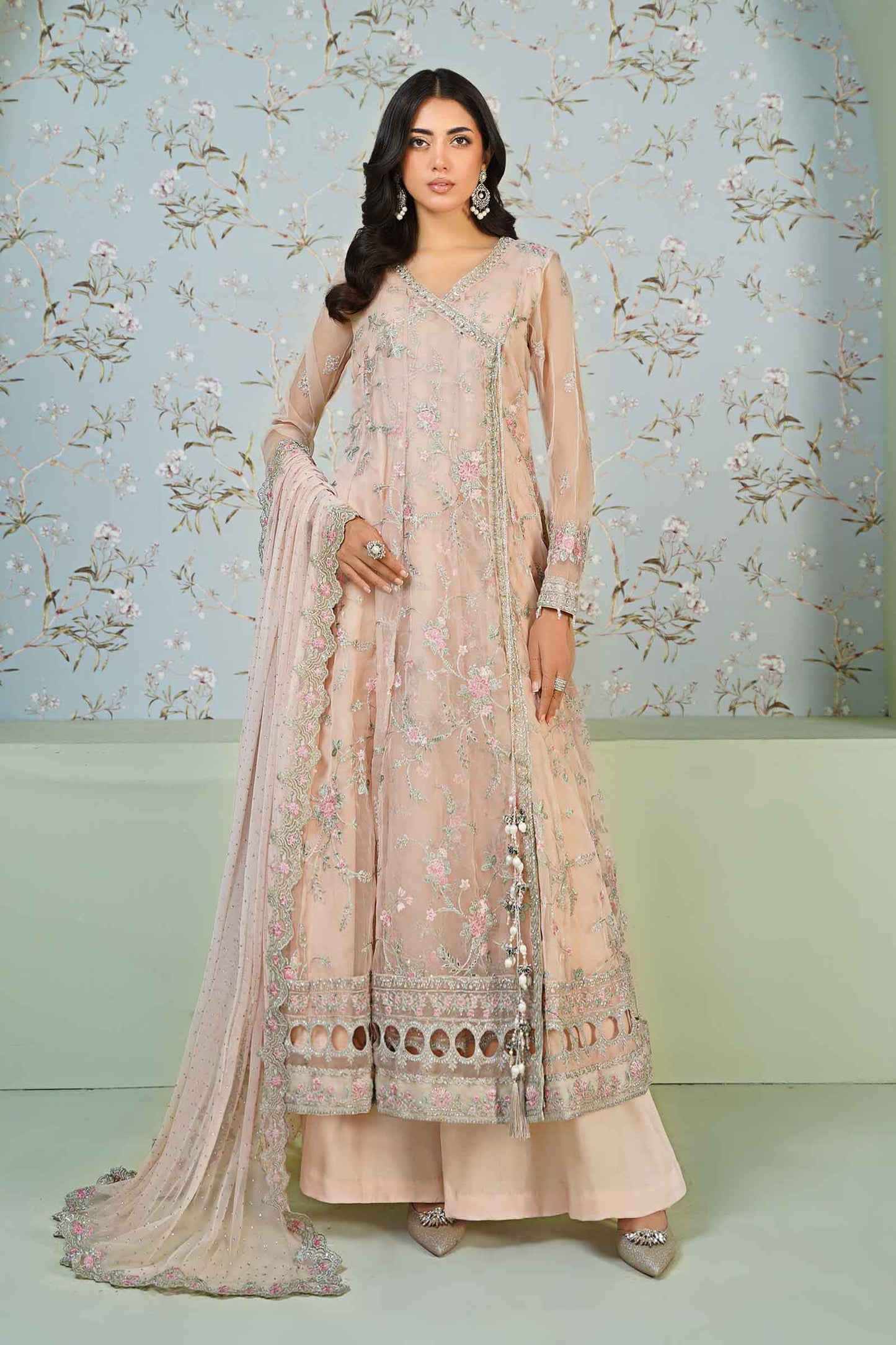 3 Piece Embroidered Organza Suit