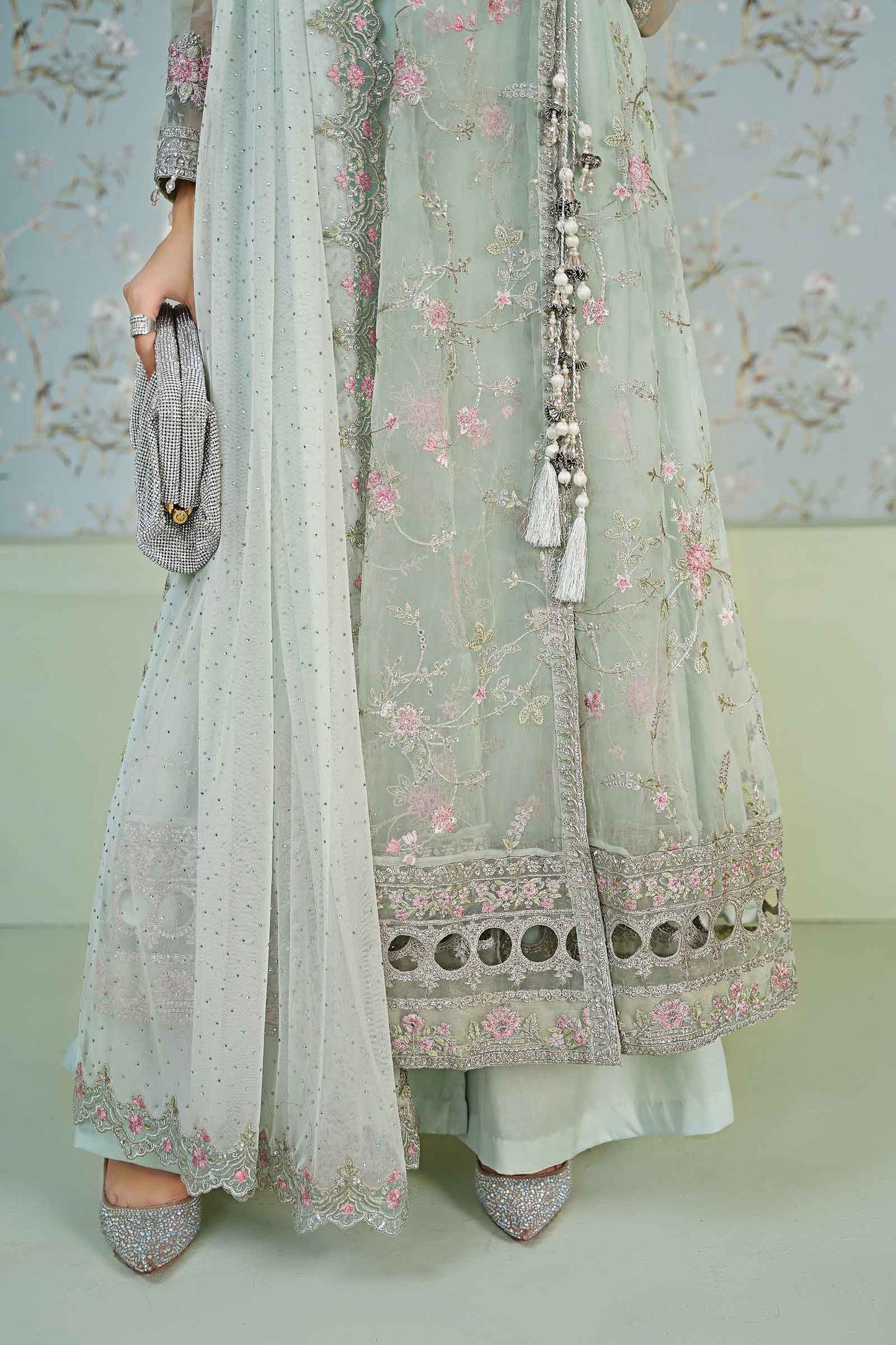 3 Piece Embroidered Organza Suit