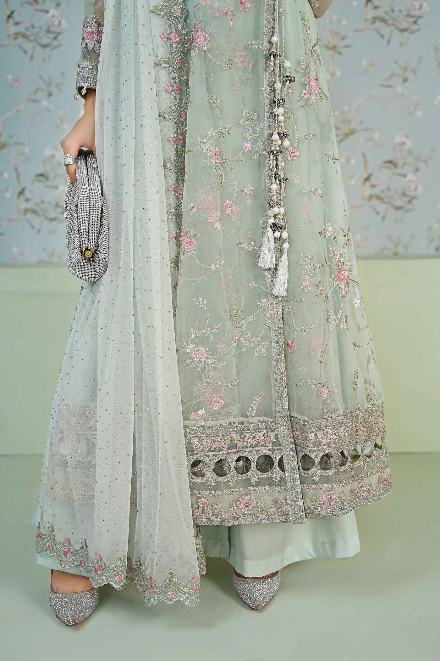 3 Piece Embroidered Organza Suit