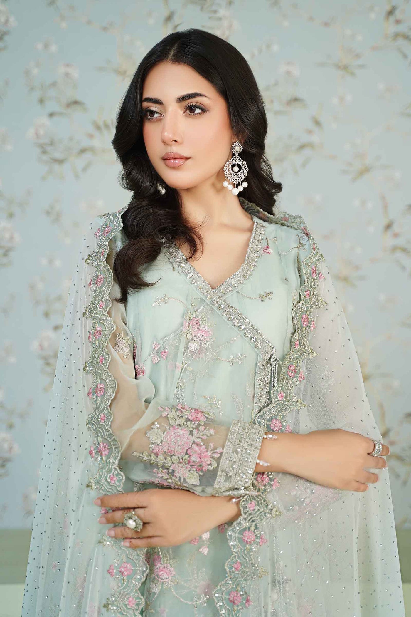 3 Piece Embroidered Organza Suit