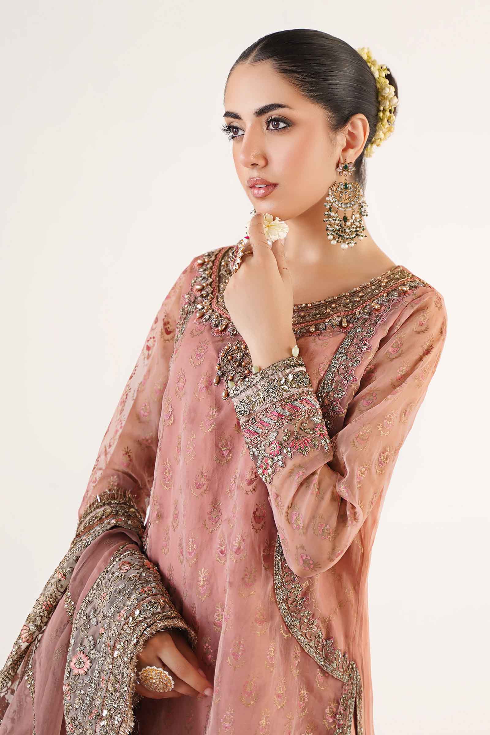 3 Piece Embroidered Organza Suit