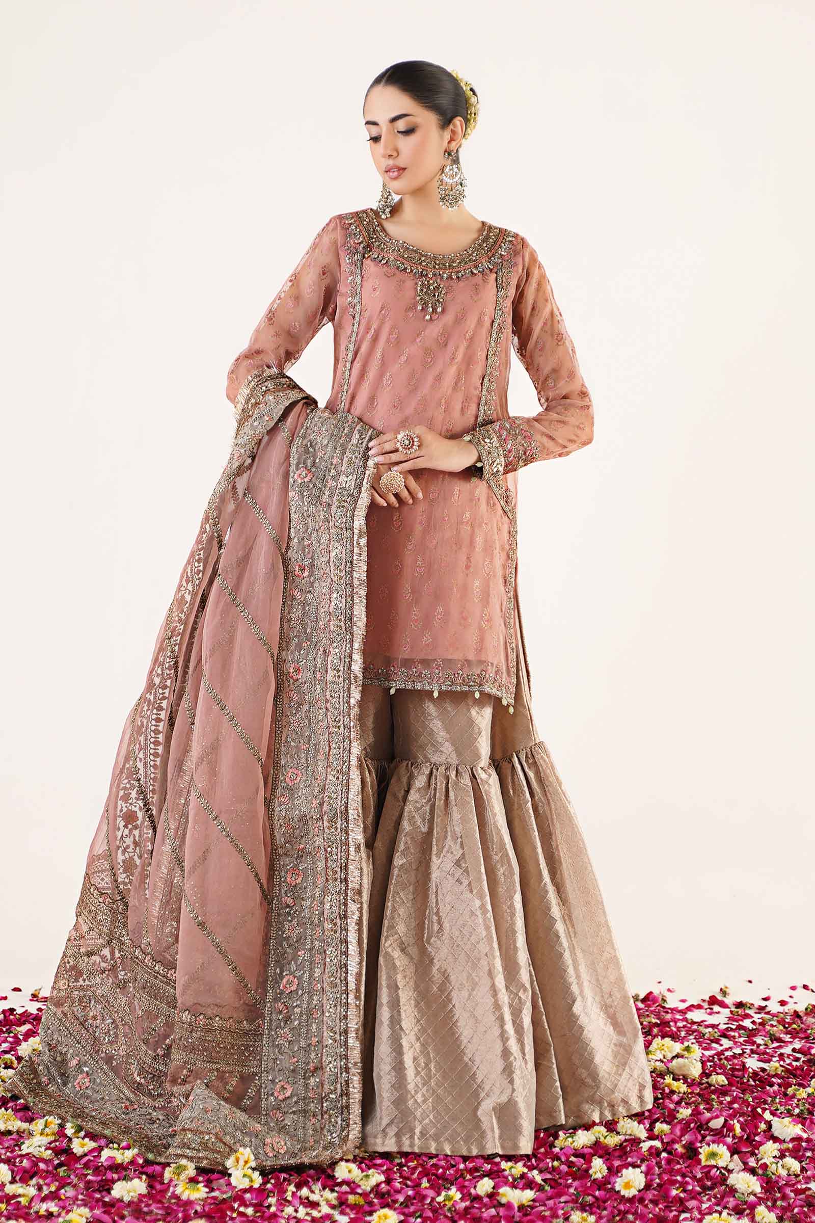 3 Piece Embroidered Organza Suit