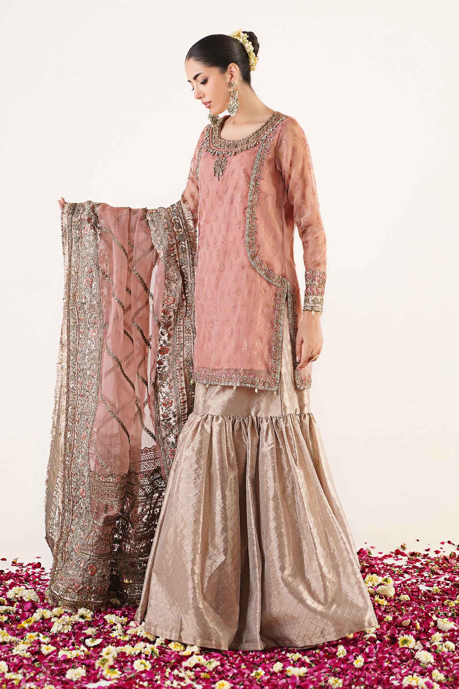 3 Piece Embroidered Organza Suit