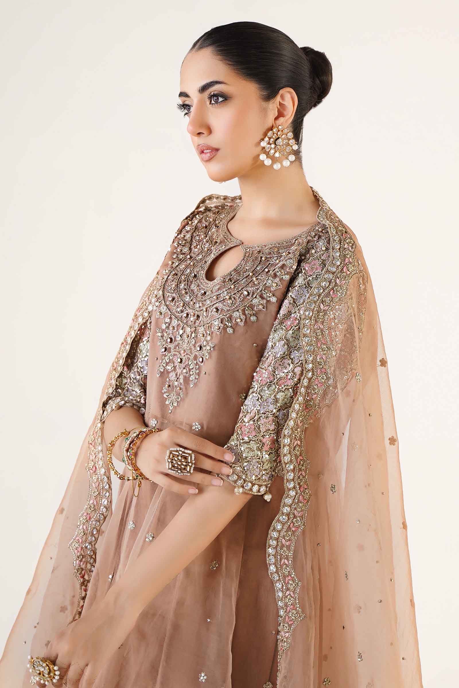 3 Piece Embroidered Organza Suit