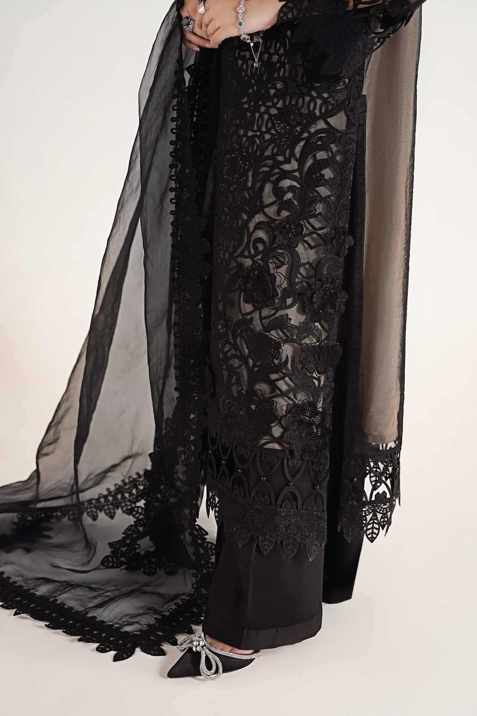 3 Piece Embroidered Organza Suit