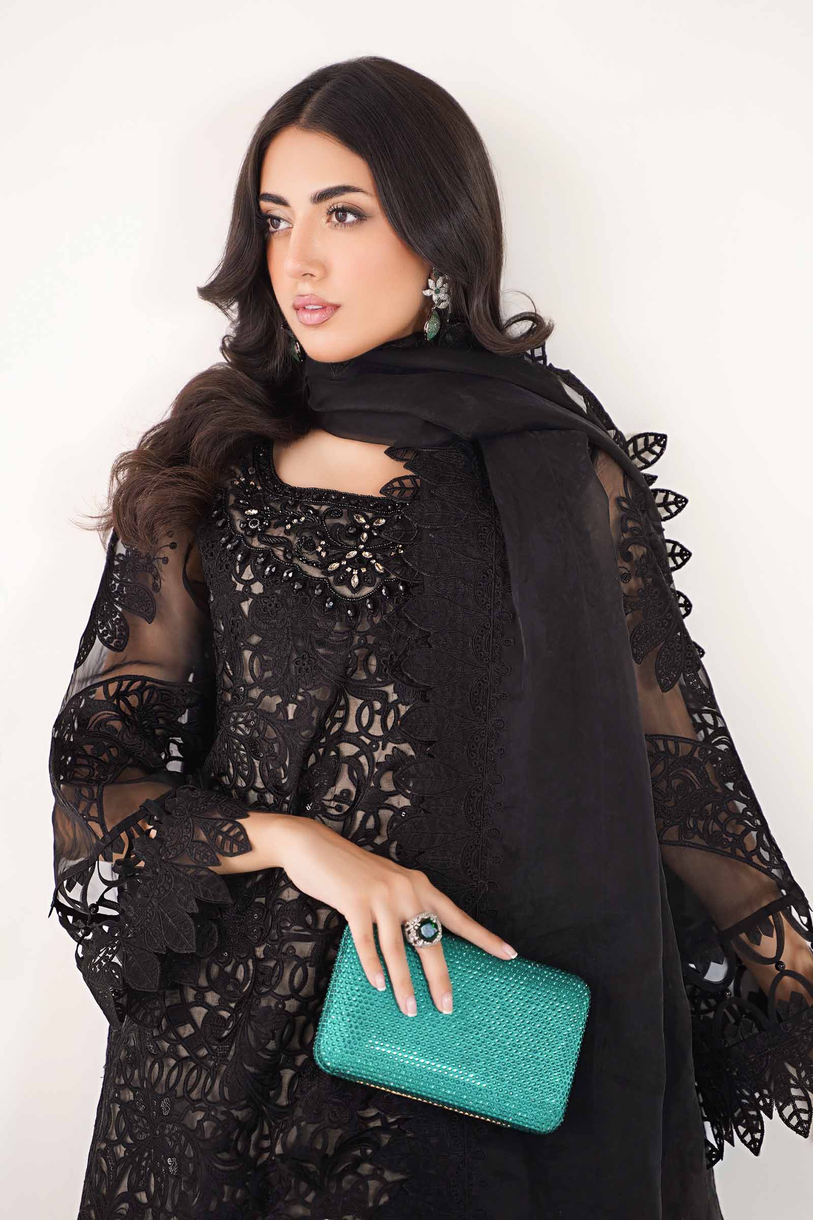 3 Piece Embroidered Organza Suit