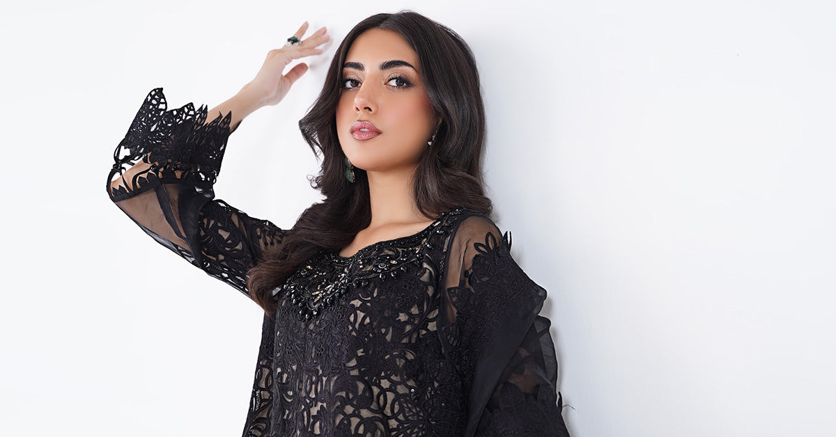 3 Piece Embroidered Organza Suit