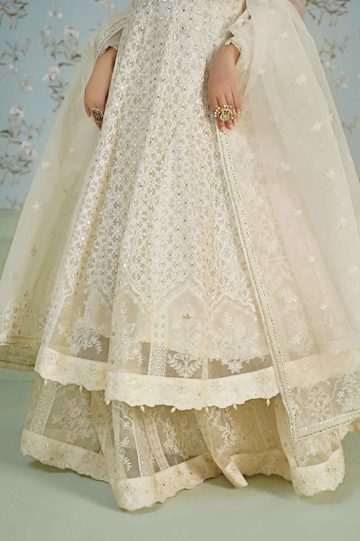 3 Piece Embroidered Bamber Chiffon Suit | SF-EA24-36