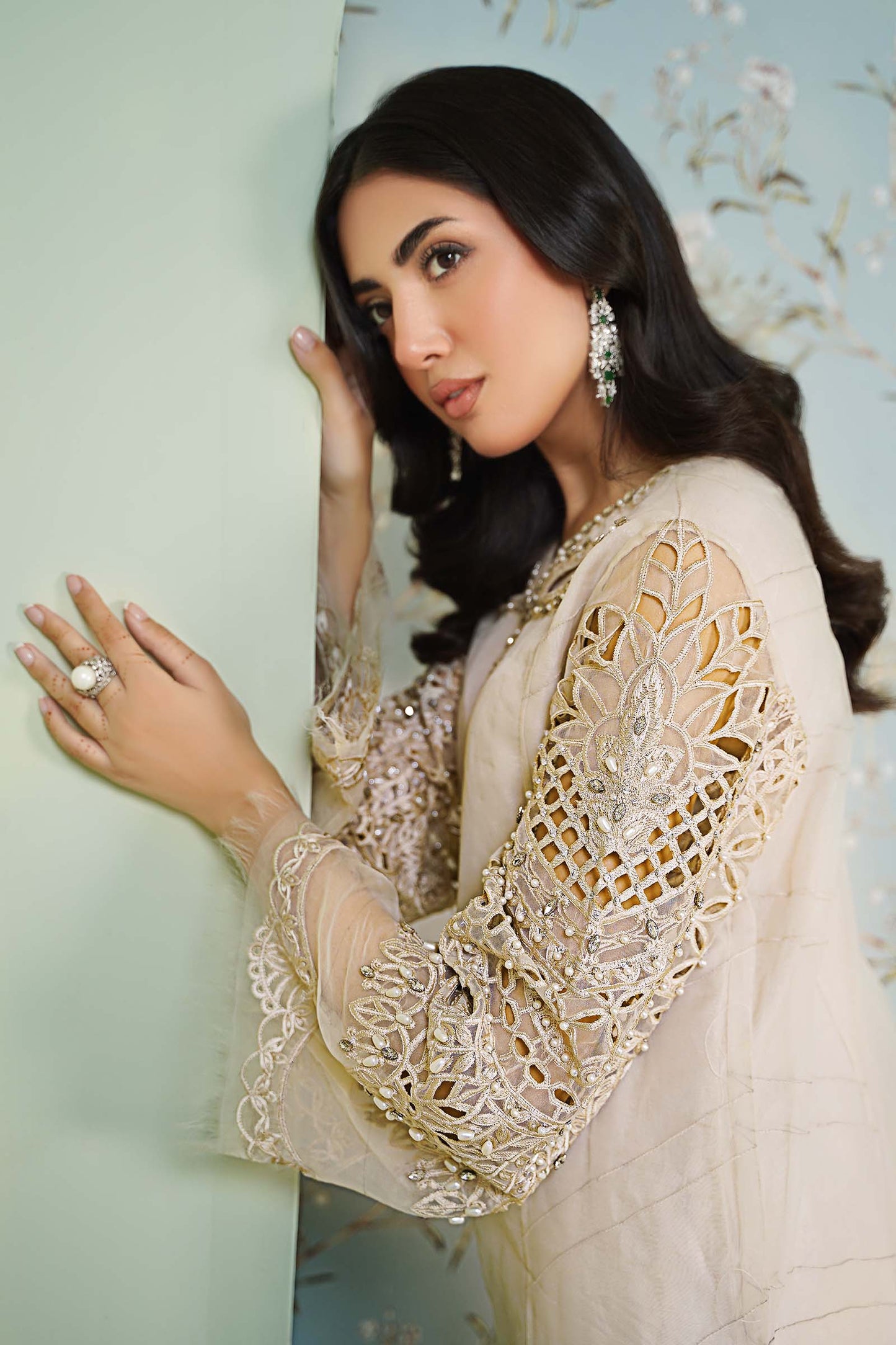 3 Piece Embroidered Organza Suit
