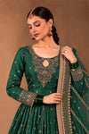 3 Piece Embroidered Raw Silk Suit