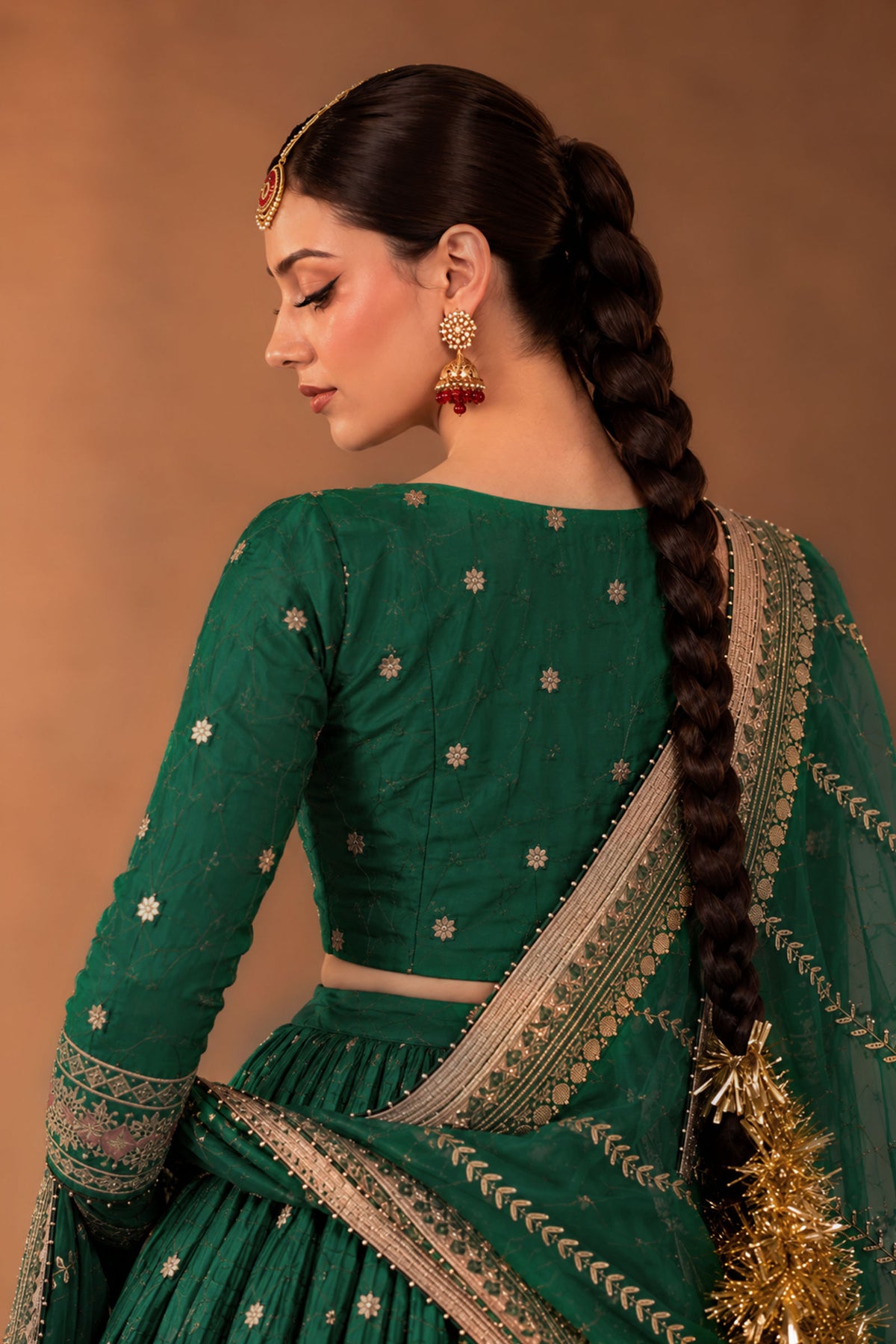 3 Piece Embroidered Raw Silk Suit