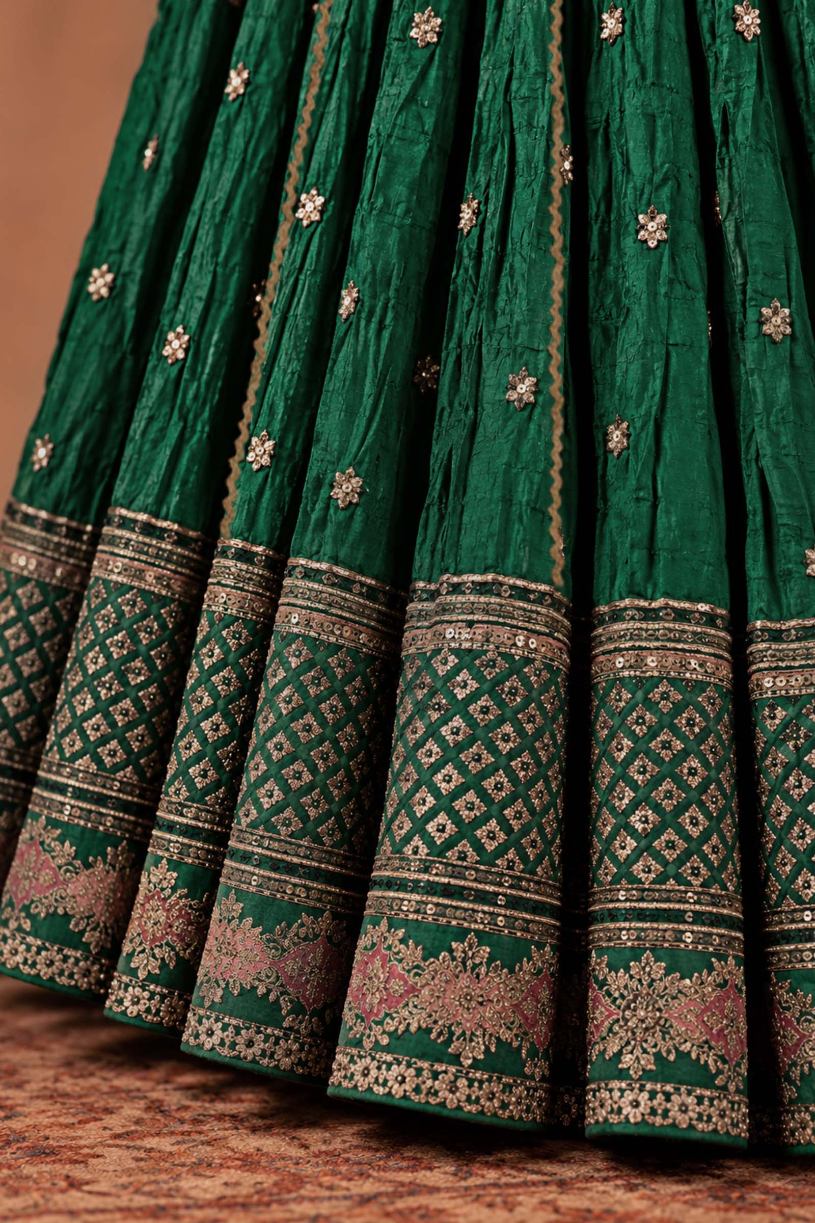 3 Piece Embroidered Raw Silk Suit
