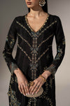 2 Piece Embroidered Tissue Silk Suit