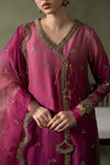 3 Piece Embroidered Raw Silk Suit