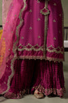 3 Piece Embroidered Raw Silk Suit