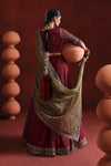 3 Piece Embroidered Raw Silk Suit