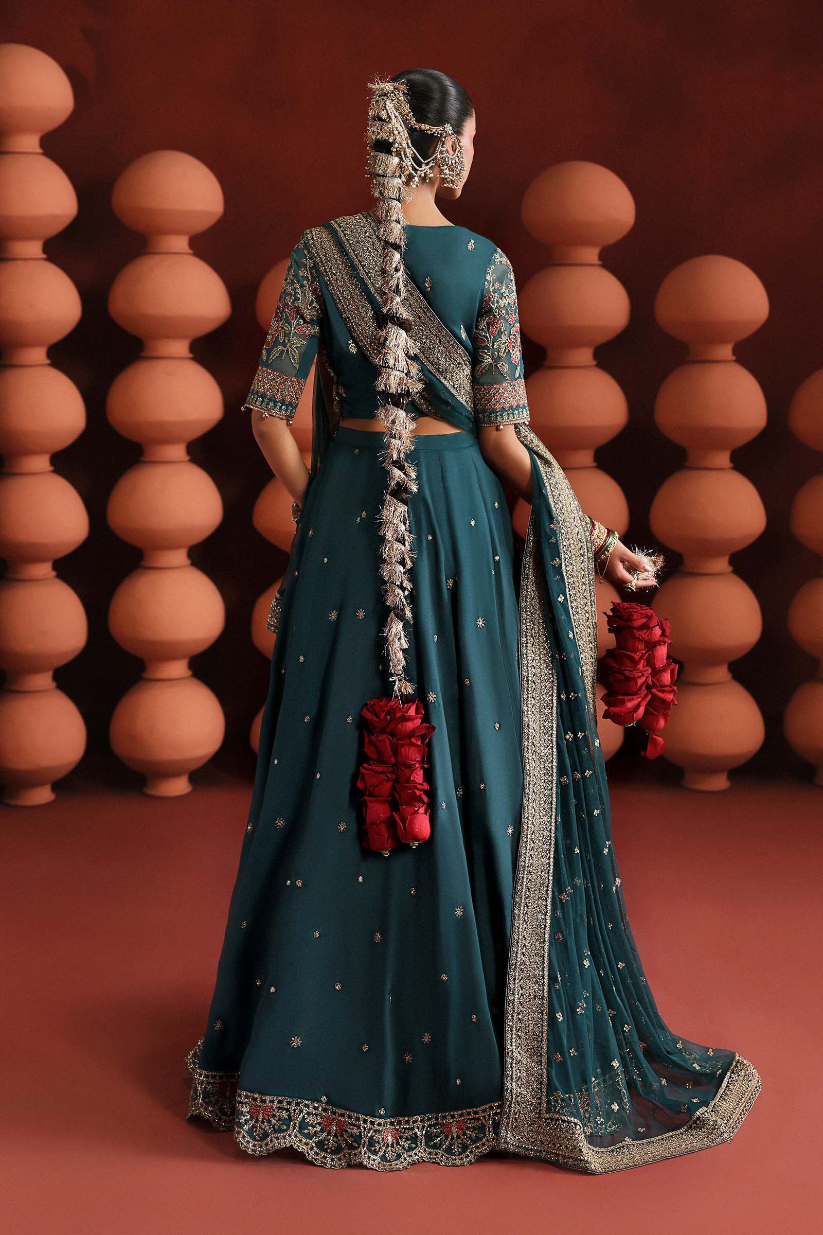 3 Piece Embroidered Raw Silk Suit