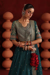 3 Piece Embroidered Raw Silk Suit