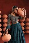 3 Piece Embroidered Raw Silk Suit