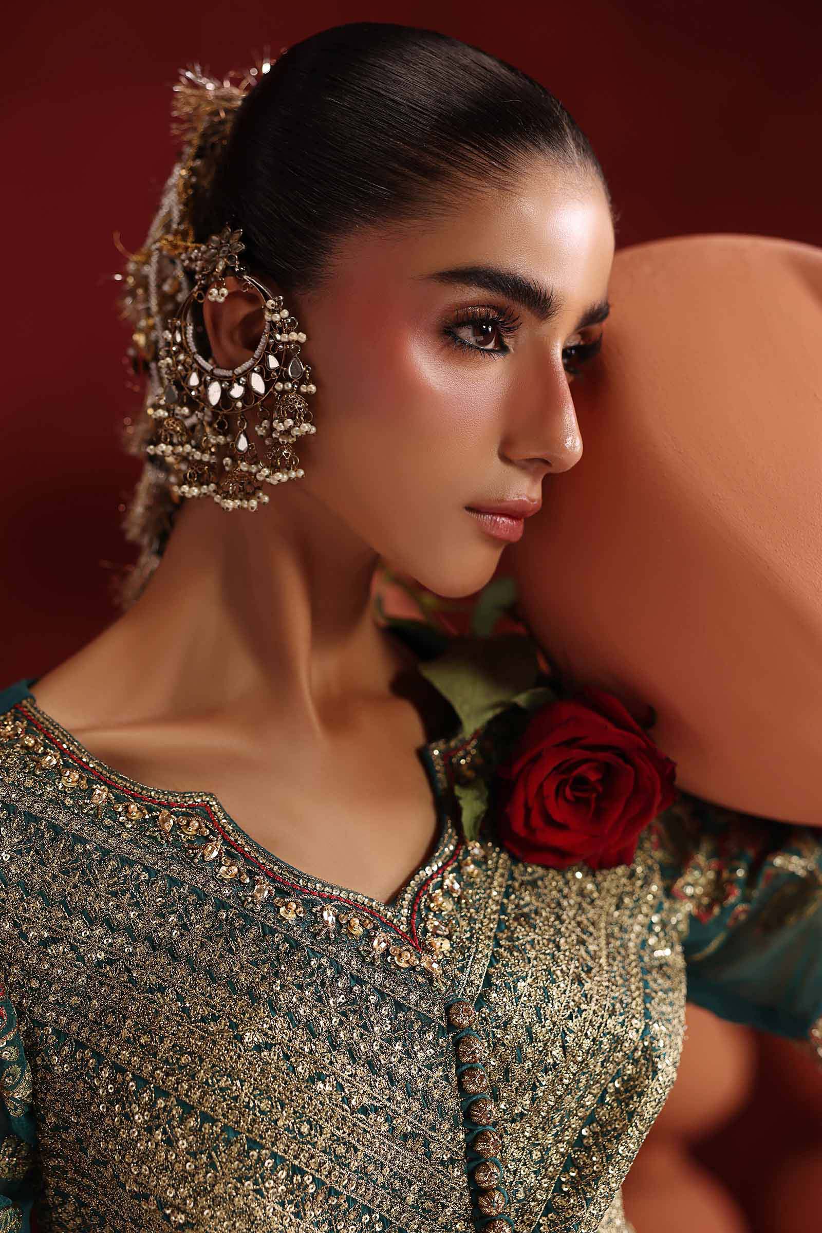 3 Piece Embroidered Raw Silk Suit