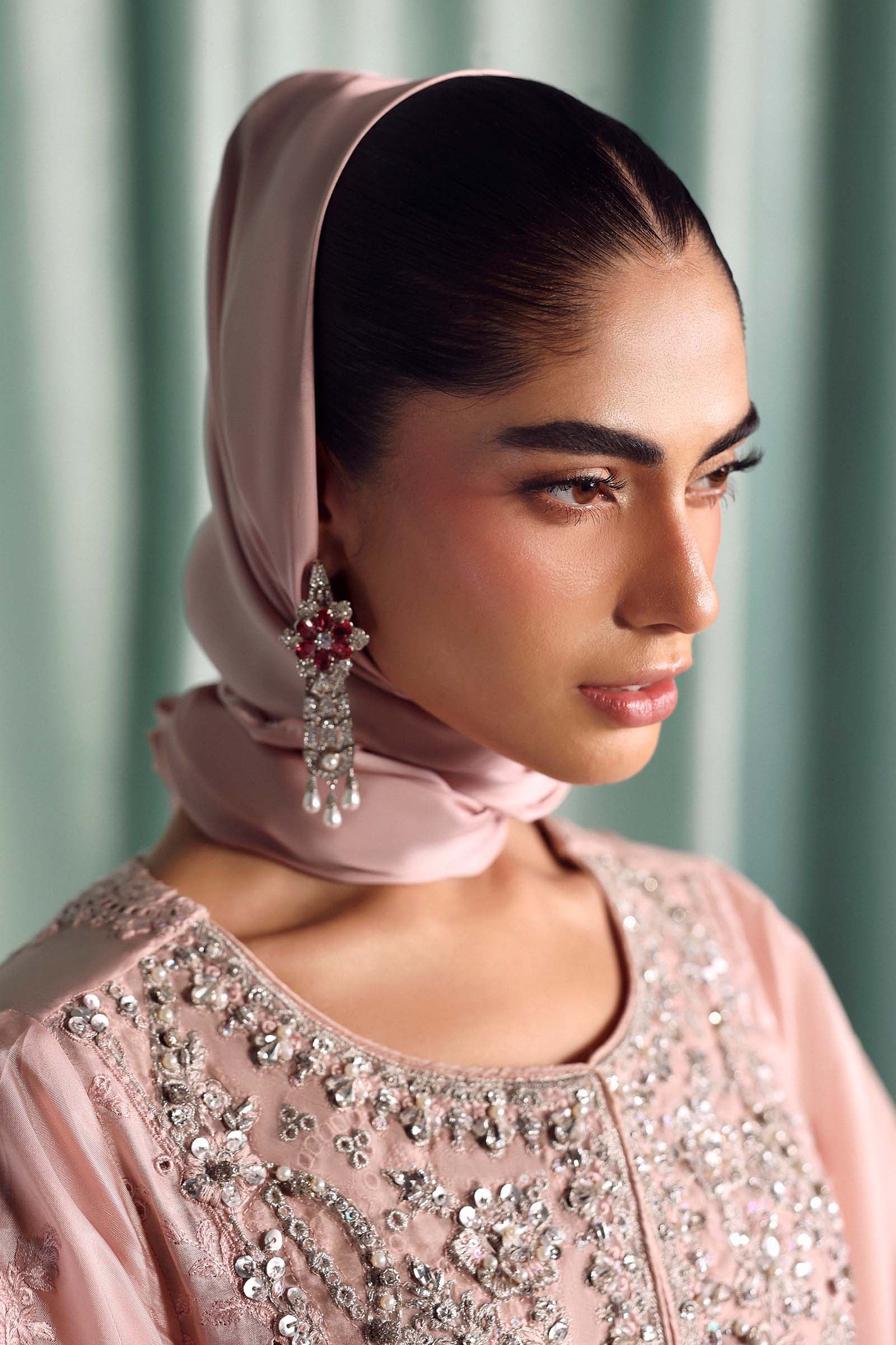 3 Piece Embroidered Tissue Silk Suit