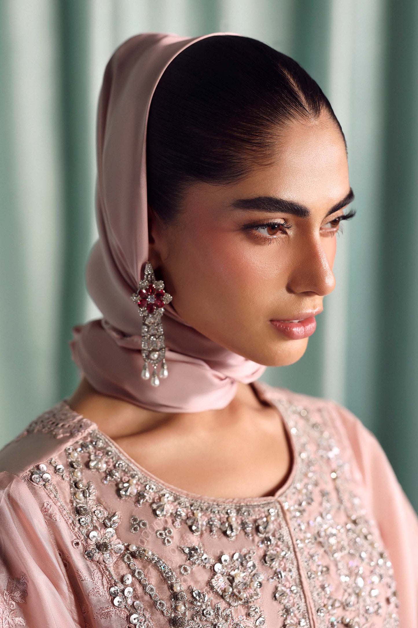 3 Piece Embroidered Tissue Silk Suit