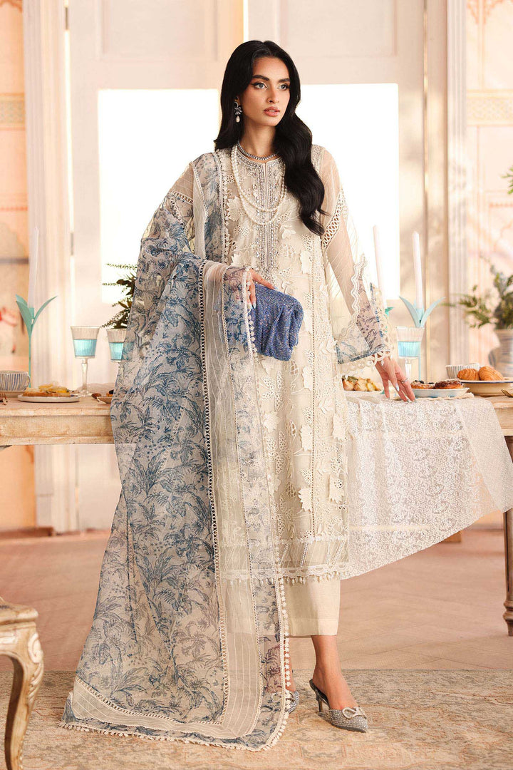 3 Piece Embroidered Organza Suit All Products SFA2505-ESM-OFW