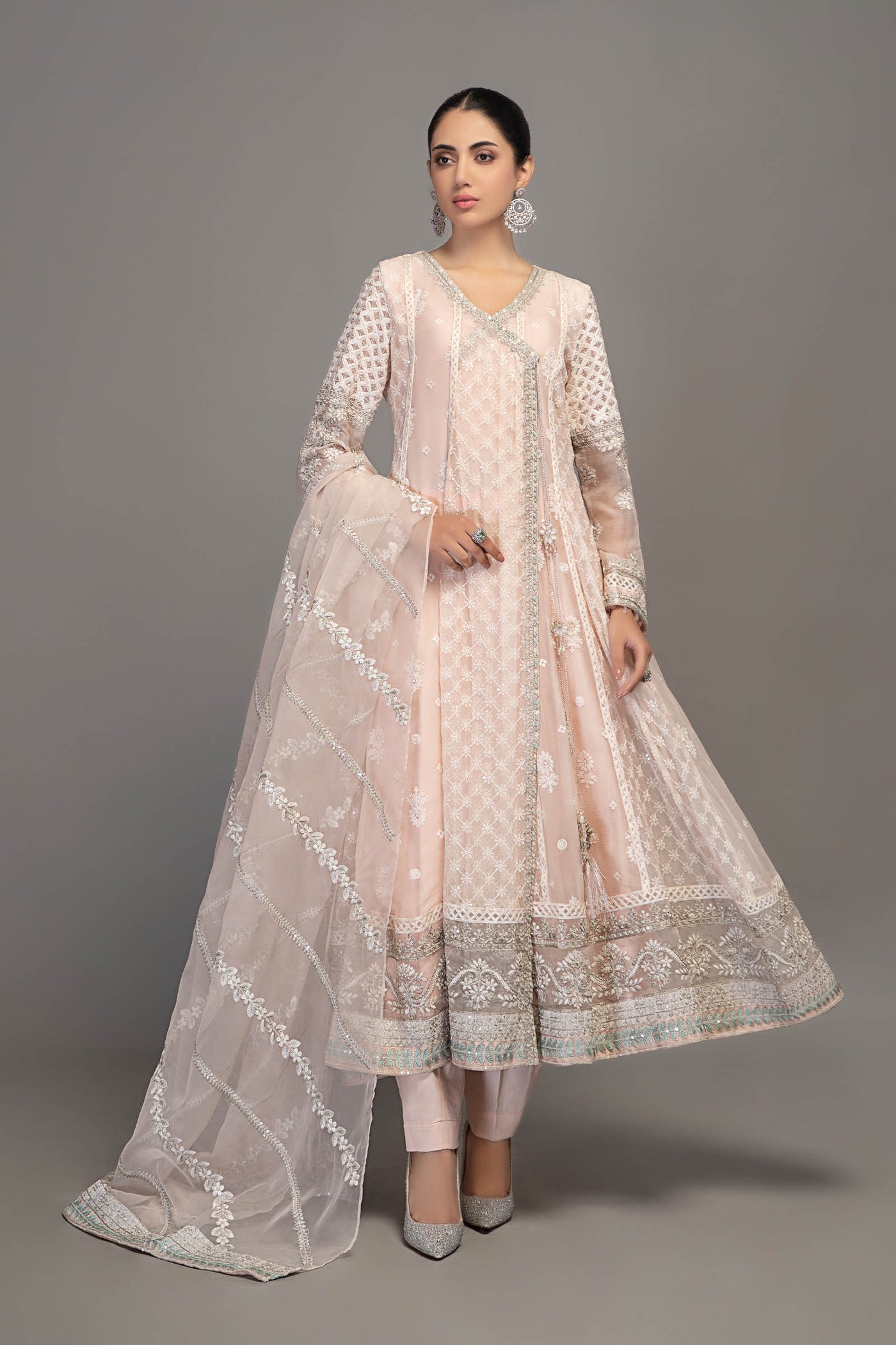 3 Piece Embroidered Chiffon Suit