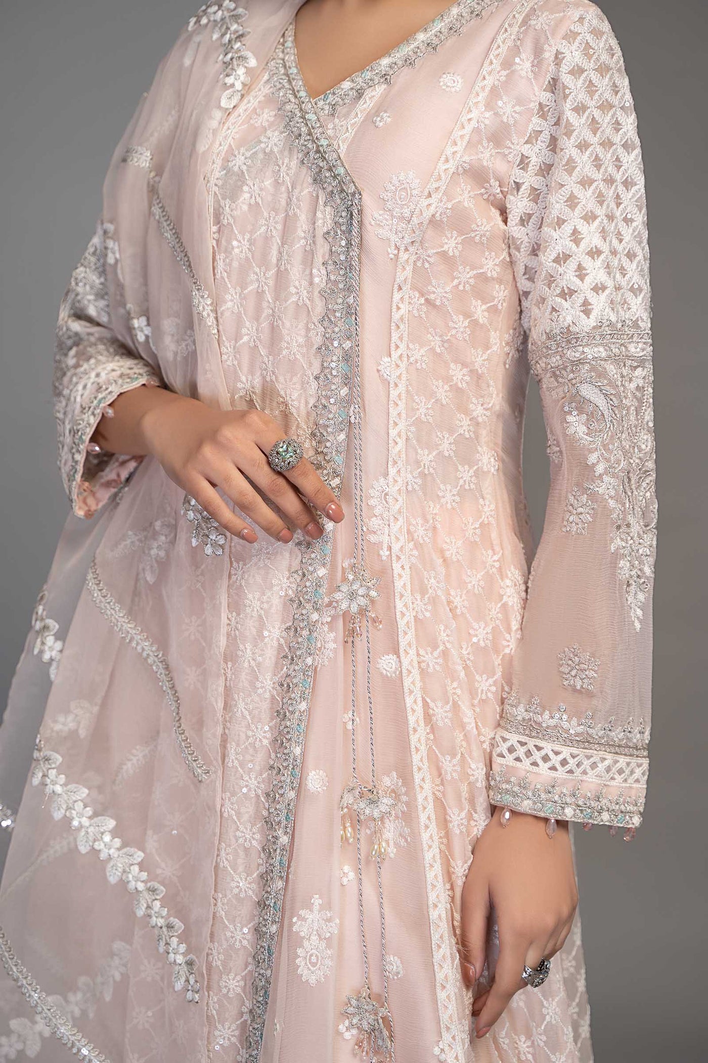 3 Piece Embroidered Chiffon Suit