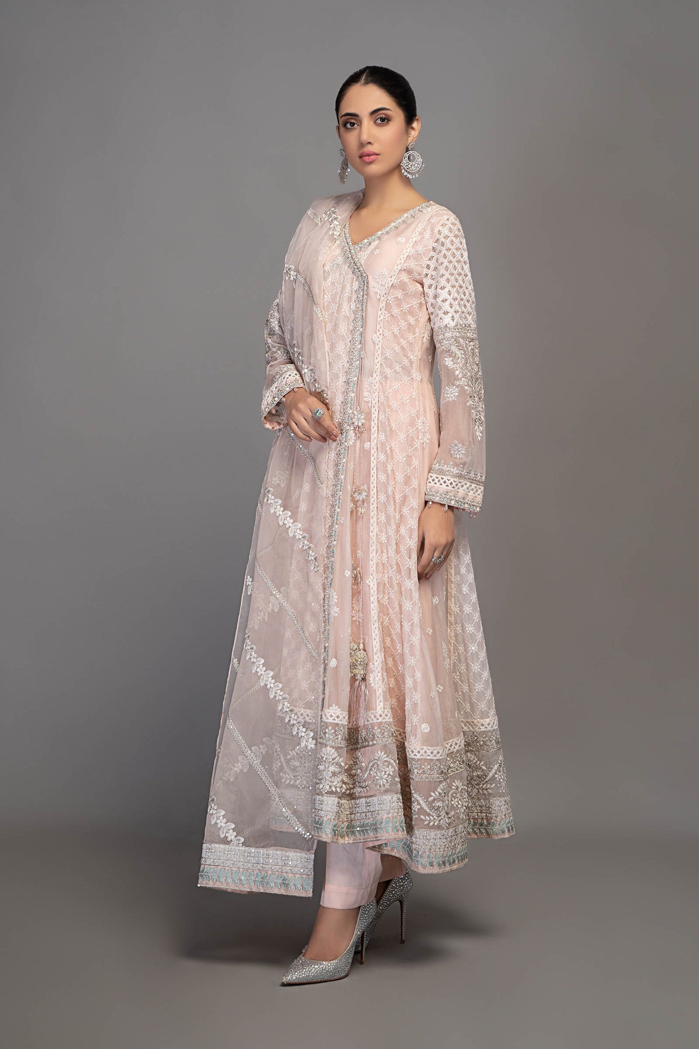 3 Piece Embroidered Chiffon Suit