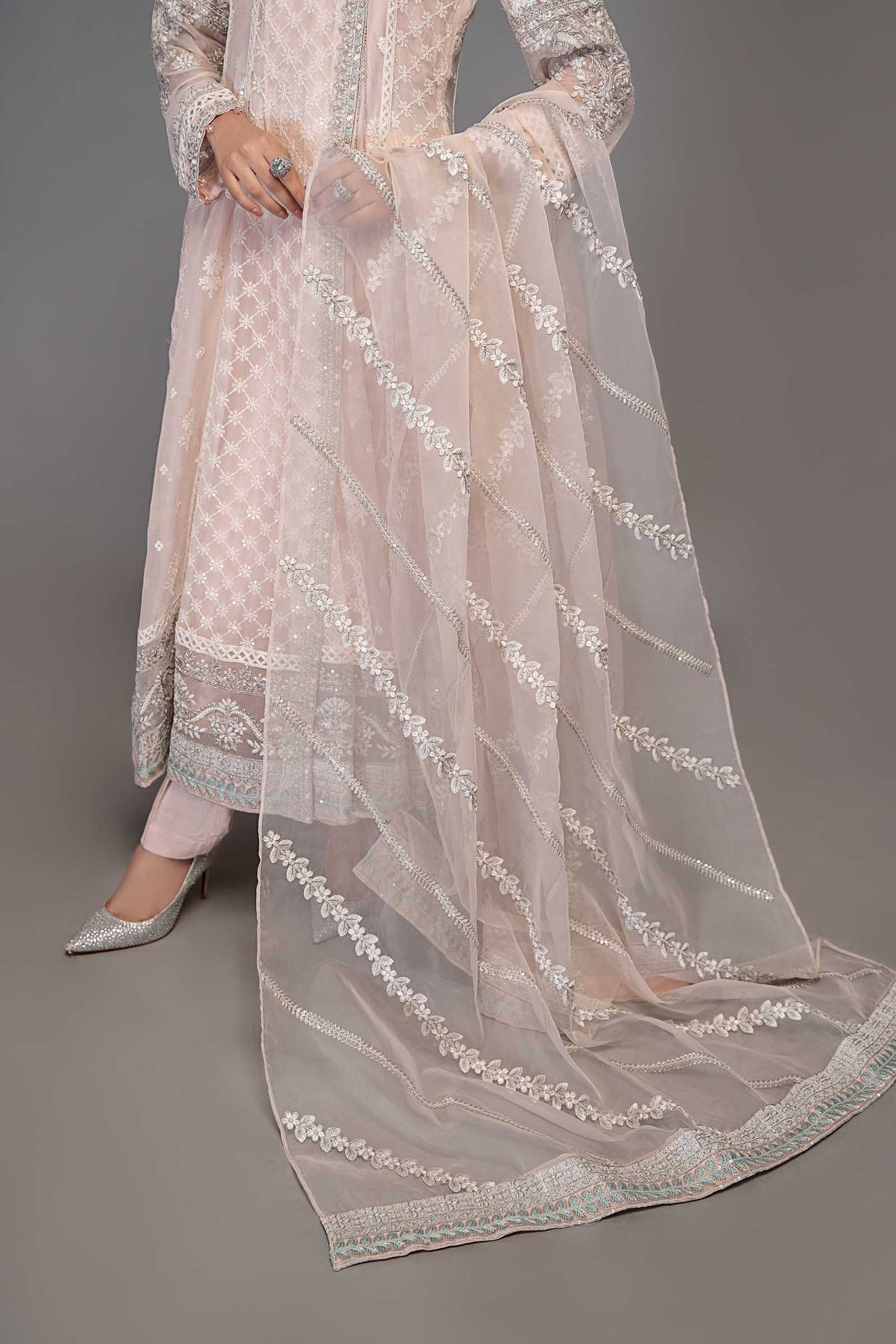 3 Piece Embroidered Chiffon Suit