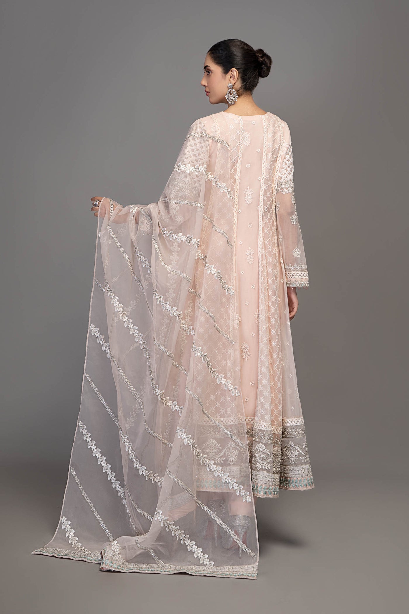 3 Piece Embroidered Chiffon Suit