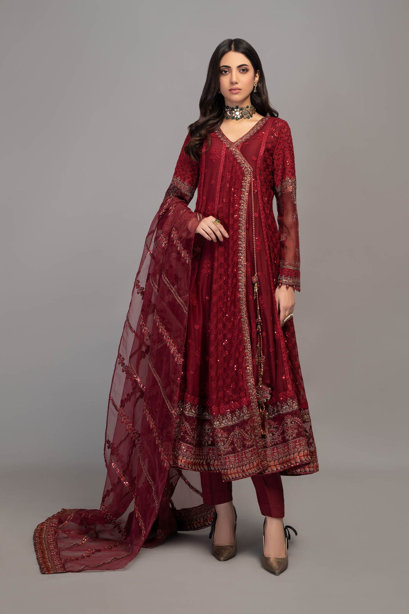 3 Piece Embroidered Chiffon Suit | SF-EF23-02R1