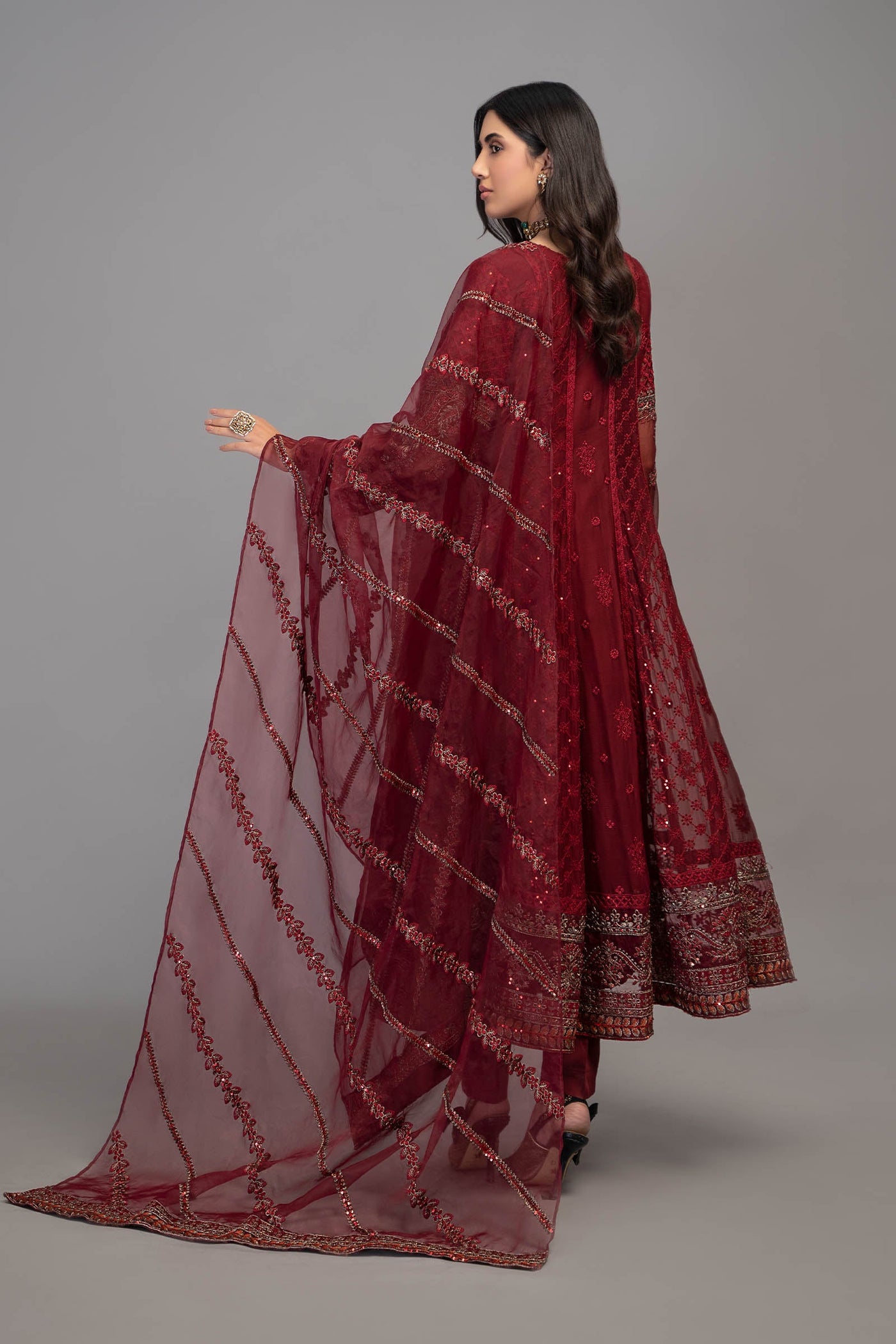 3 Piece Embroidered Chiffon Suit | SF-EF23-02R1