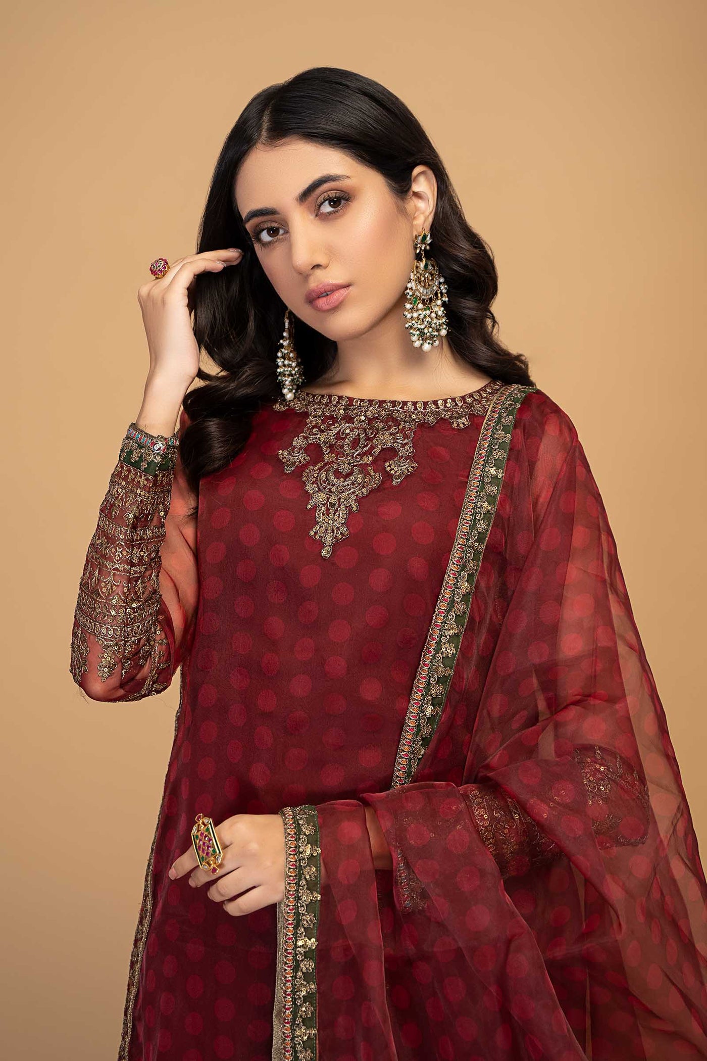 3 Piece Embroidered Suit | SF-EF23-08R1